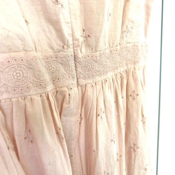Gap Pale Pink Cotton Eyelet Midi Dress S - Picture 4 of 6